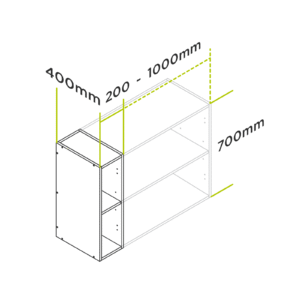 customisable fingerpull deep wall cabinets
