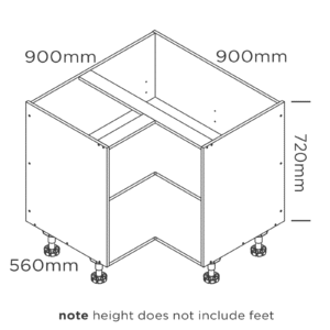 900mm corner base cabinet