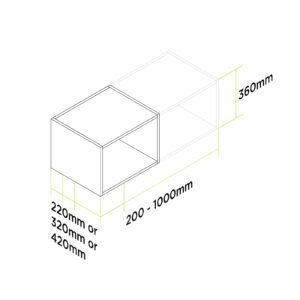 customisable slimline open shelf